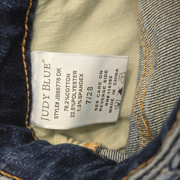 JUDY BLUE Denim Jeans Women's 7/28" Dark Wash Perfect - Picture 8 of 8
